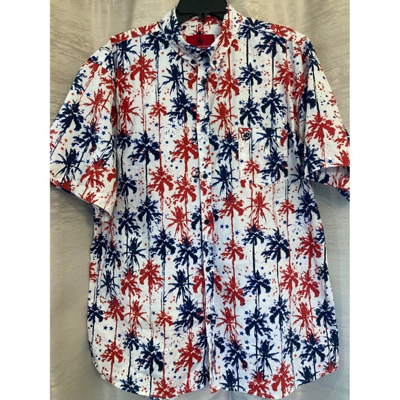 Southern Proper Button Up Shirt Palm Tree Print Short Sleeve XXL - Picture 1 of 8
